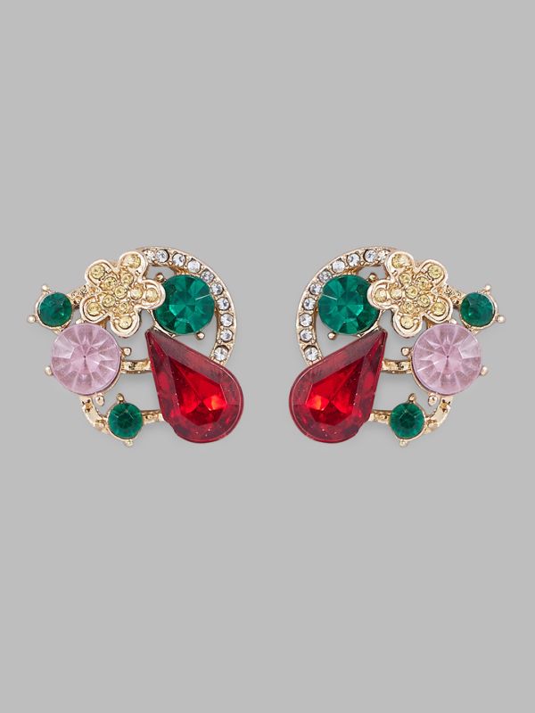 Globus Women Gold-Plated Floral Studs