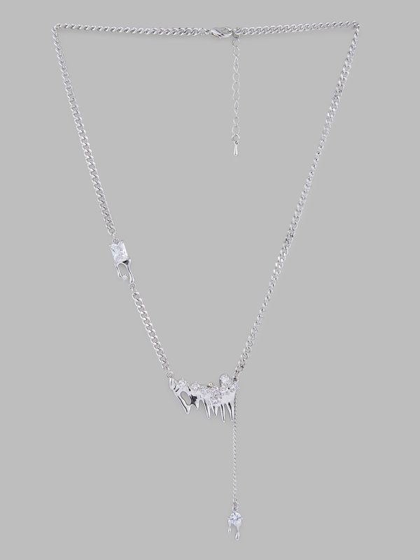 Globus Women Silver-Plated Statement Necklace