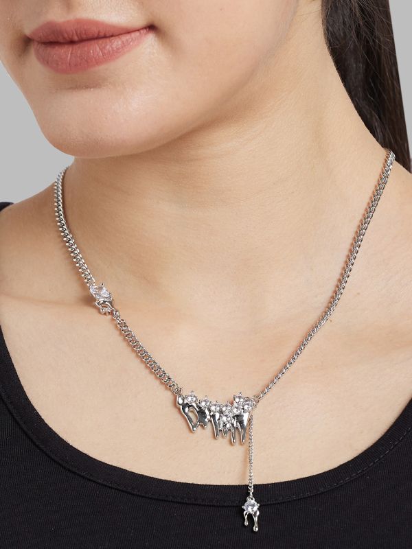 Globus Women Silver-Plated Statement Necklace