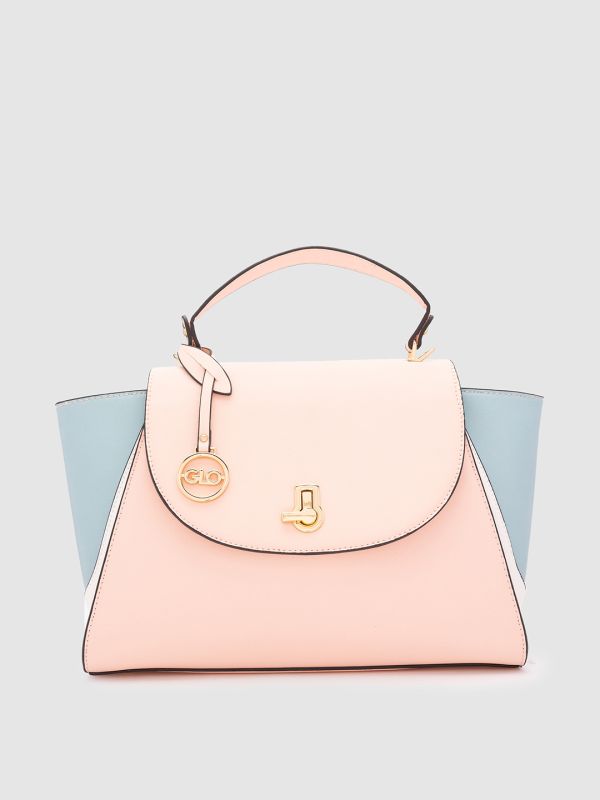Globus Women Nude Colourblocked Vegan Leather Handheld Bag