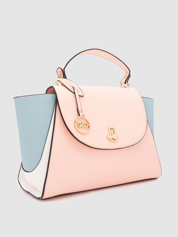 Globus Women Nude Colourblocked Vegan Leather Handheld Bag