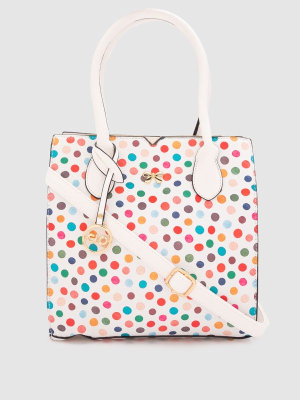 Globus Women Beige Printed Vegan Leather Handheld Bag