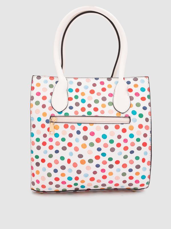 Globus Women Beige Printed Vegan Leather Handheld Bag