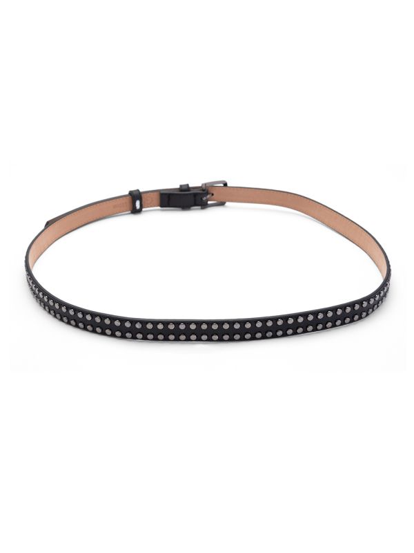 Globus Women Black Embellished Slim Fashion Belt