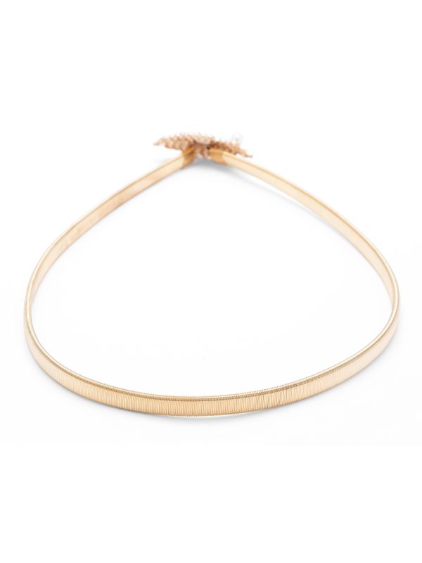 Globus Women Gold Embellished Slim Fashion Belt