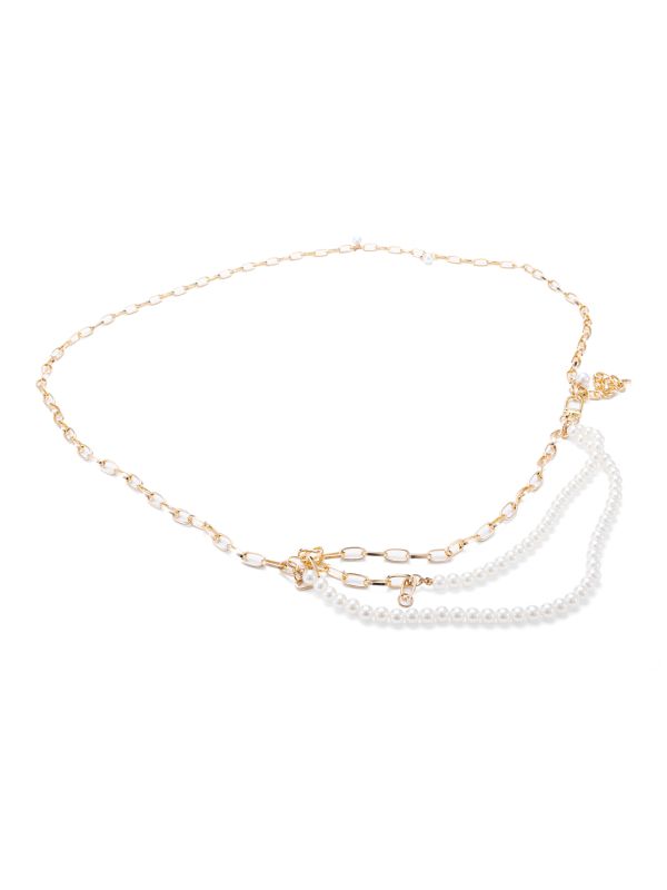 Globus Women Gold Embellished Slim Fashion Belt