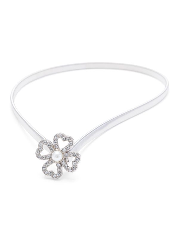 Globus Women Silver Embellished Slim Fashion Belt