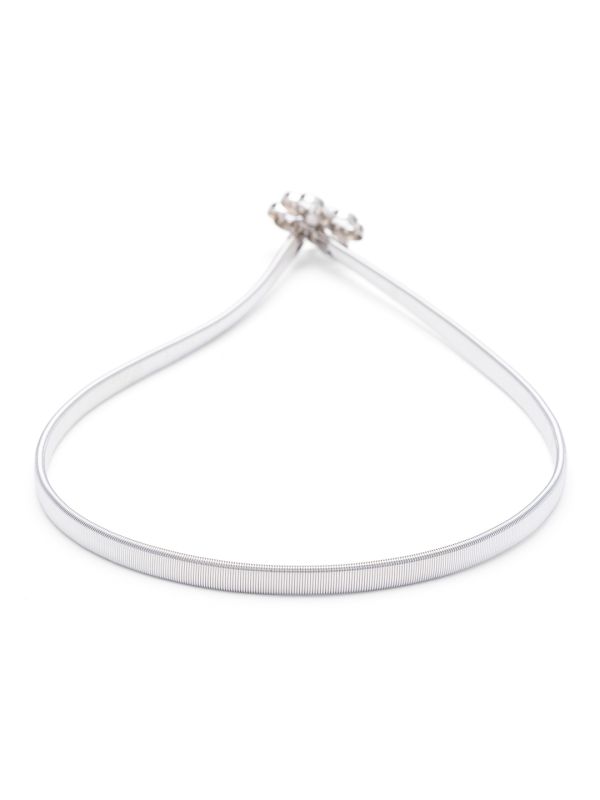 Globus Women Silver Embellished Slim Fashion Belt