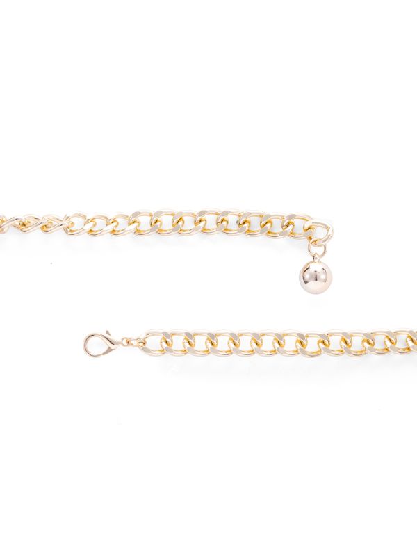 Globus Women Gold Embellished Slim Fashion Belt