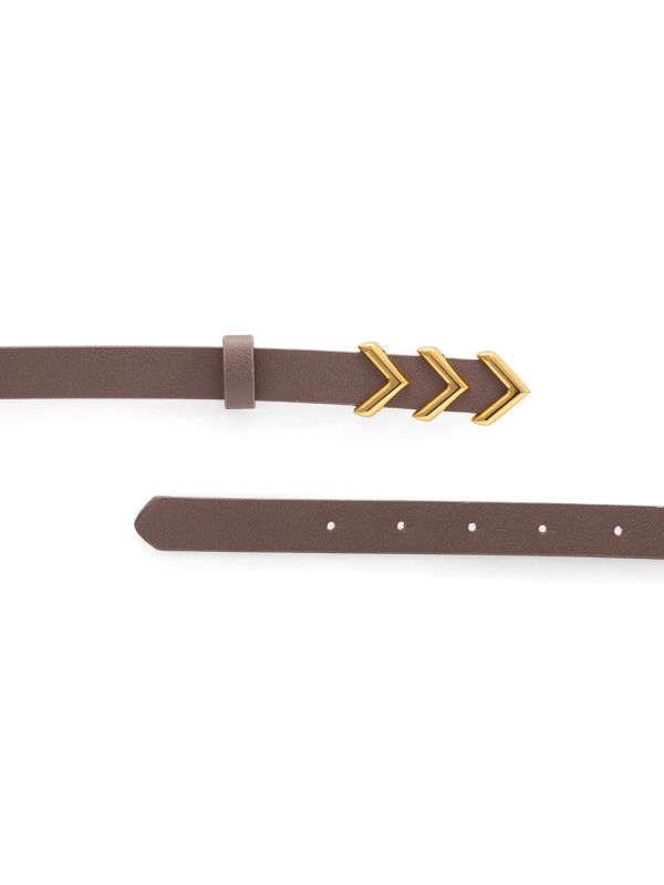Globus Women Taupe Solid Slim Fashion Belt