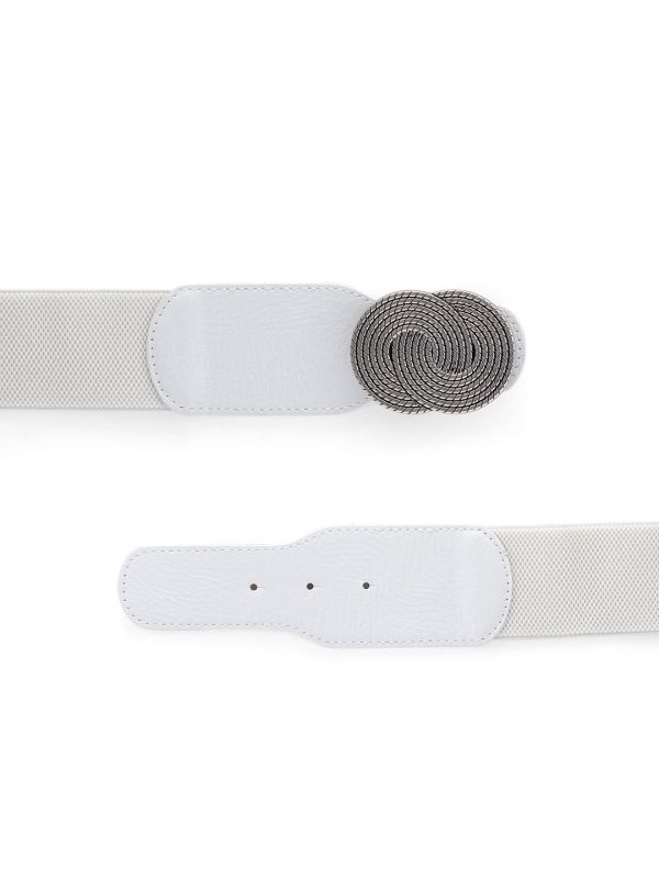 Globus Women White Solid Wide Fashion Belt