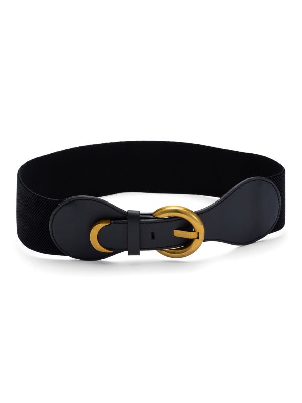 Globus Women Black Solid Wide Fashion Belt