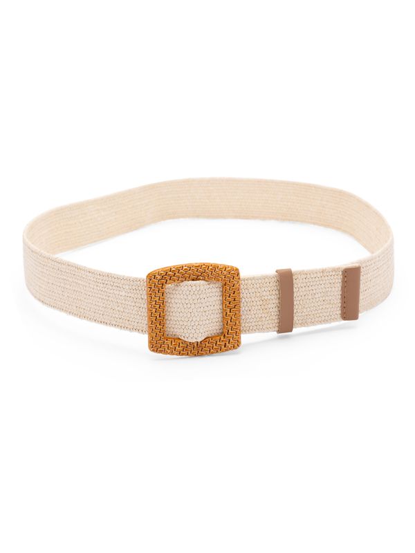 Globus Women Beige Woven Design Wide Fashion Belt