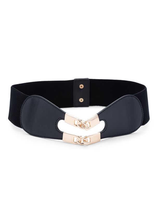 Globus Women Black Solid Wide Fashion Belt