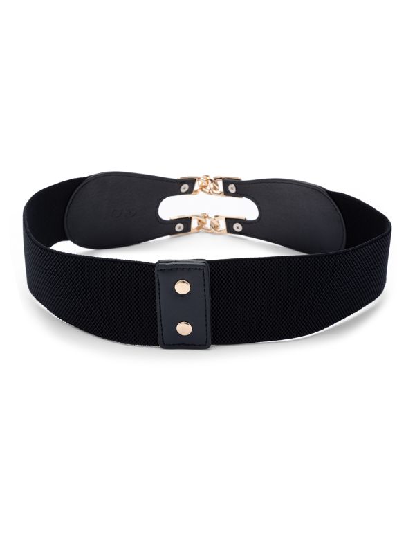 Globus Women Black Solid Wide Fashion Belt