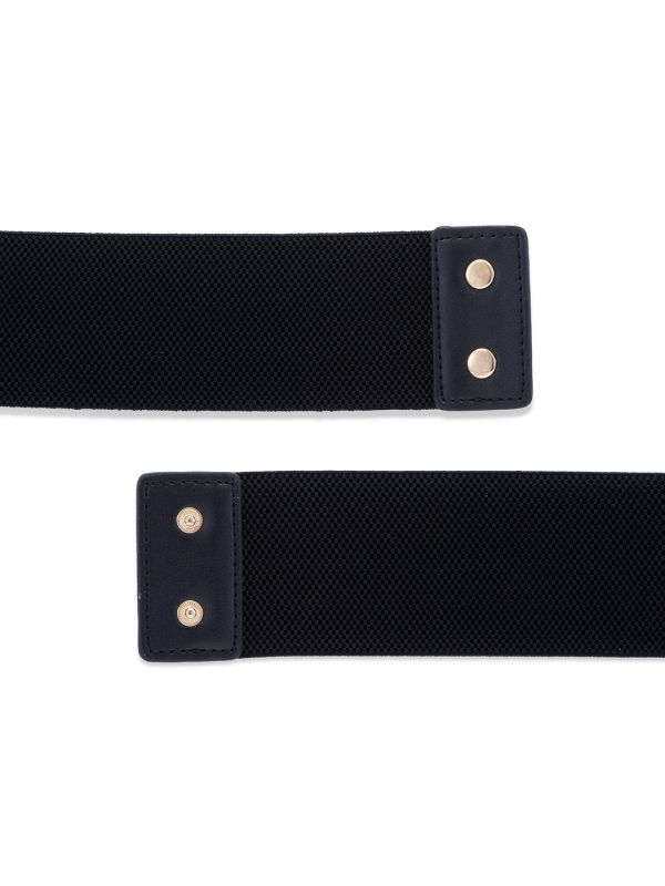 Globus Women Black Solid Wide Fashion Belt