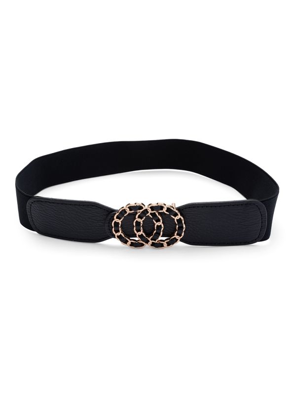 Globus Women Black Solid Wide Fashion Belt