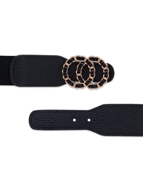 Globus Women Black Solid Wide Fashion Belt