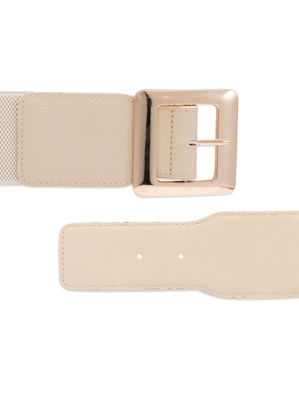 Globus Women Beige Solid Wide Fashion Belt