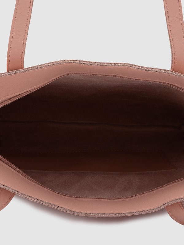 Globus Women Nude Printed Vegan Leather Handheld Bag