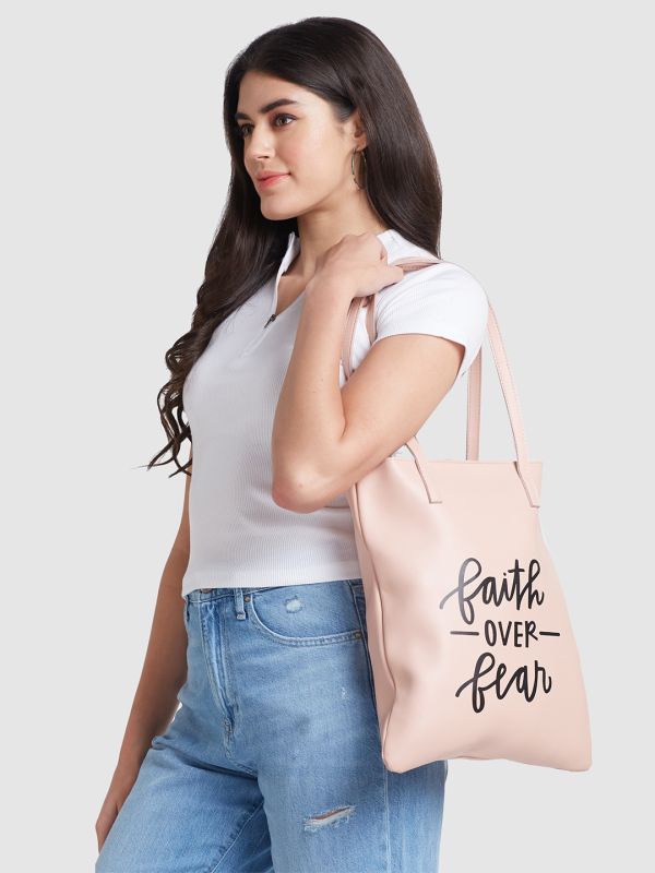 Globus Women Nude Printed Vegan Leather Handheld Bag