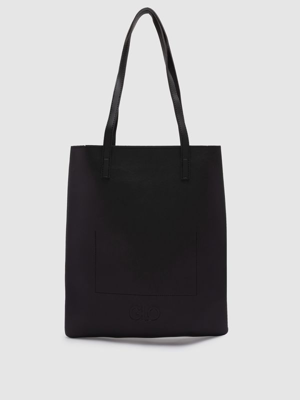 Globus Women Black Printed Vegan Leather Handheld Bag