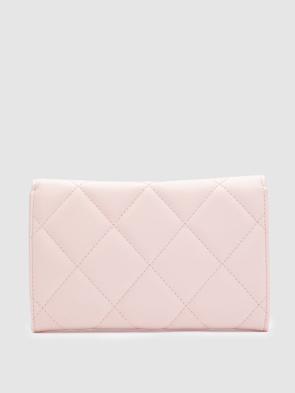 Globus Women Nude Textured Vegan Leather Envelope Wallet with Bow Detail