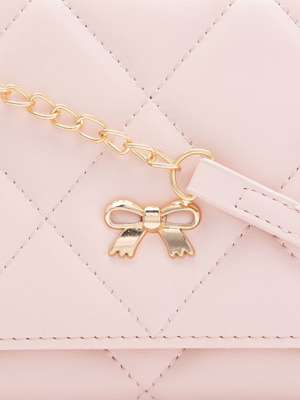 Globus Women Nude Textured Vegan Leather Envelope Wallet with Bow Detail