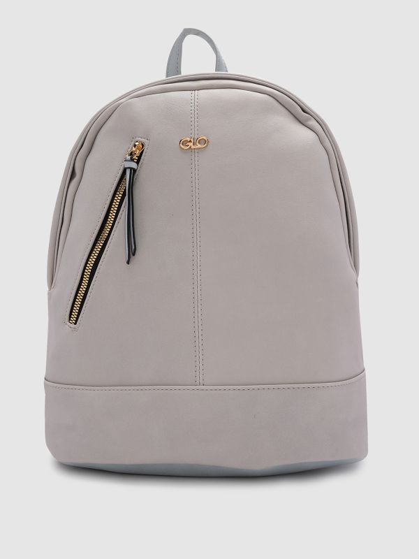 Globus Women Grey Solid Vegan Leather Backpack