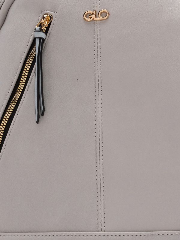 Globus Women Grey Solid Vegan Leather Backpack