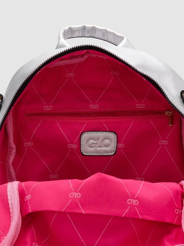 Globus Women Silver Solid Vegan Leather Backpack