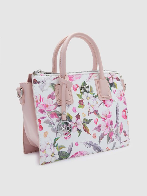 Globus Women Nude Printed Vegan Leather Handheld Bag