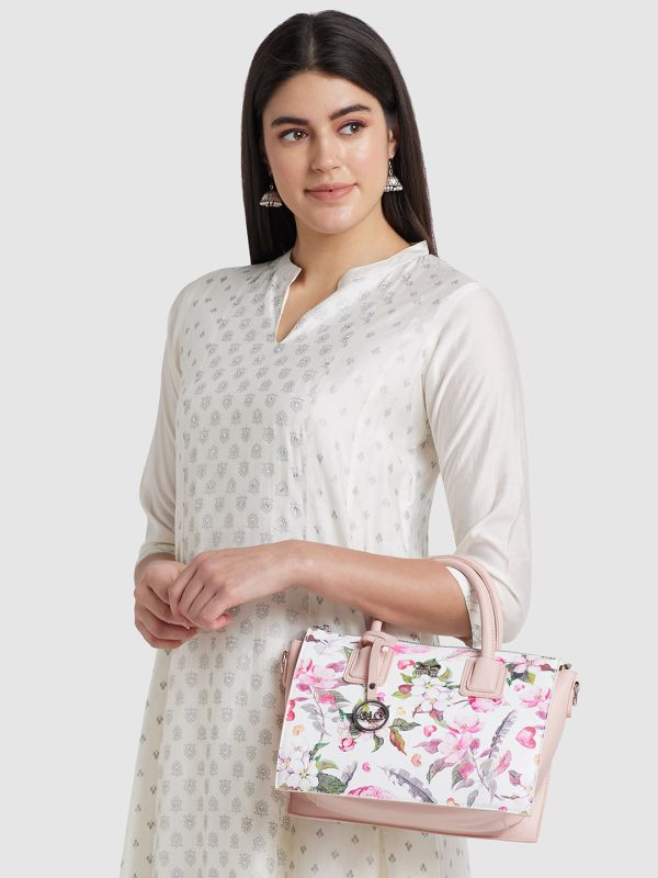 Globus Women Nude Printed Vegan Leather Handheld Bag