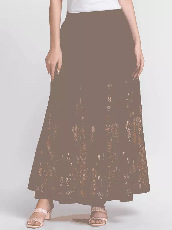 Globus Grey Self Design Maxi Skirt