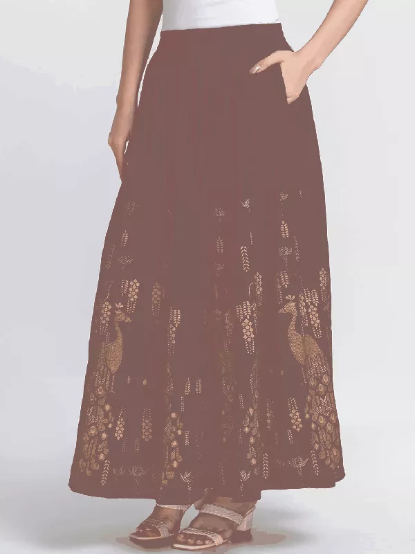 Globus Grey Self Design Maxi Skirt