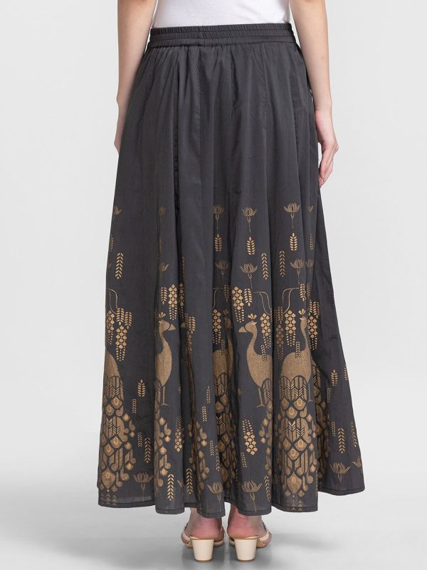 Globus Grey Self Design Maxi Skirt