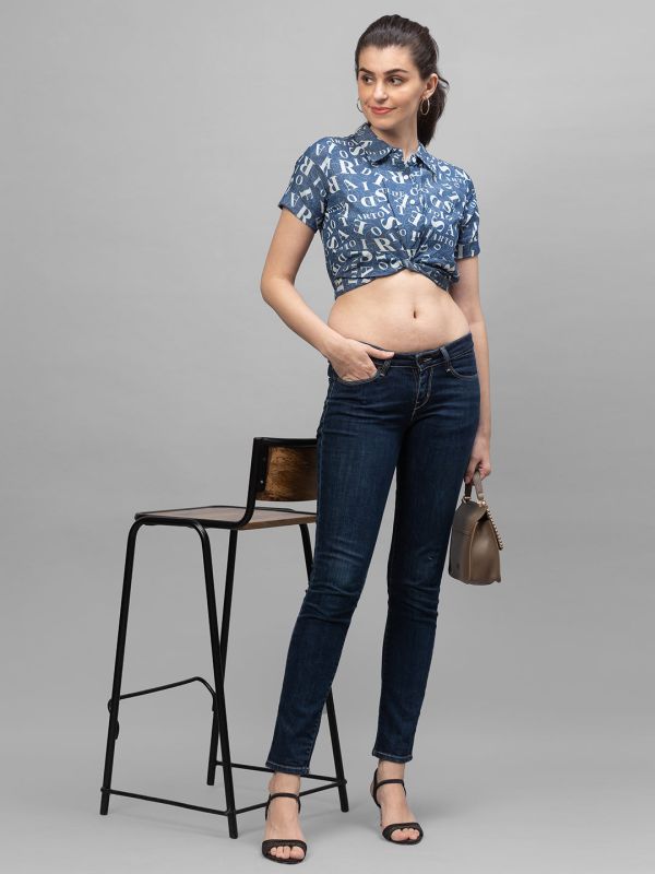 Globus Blue Printed Top