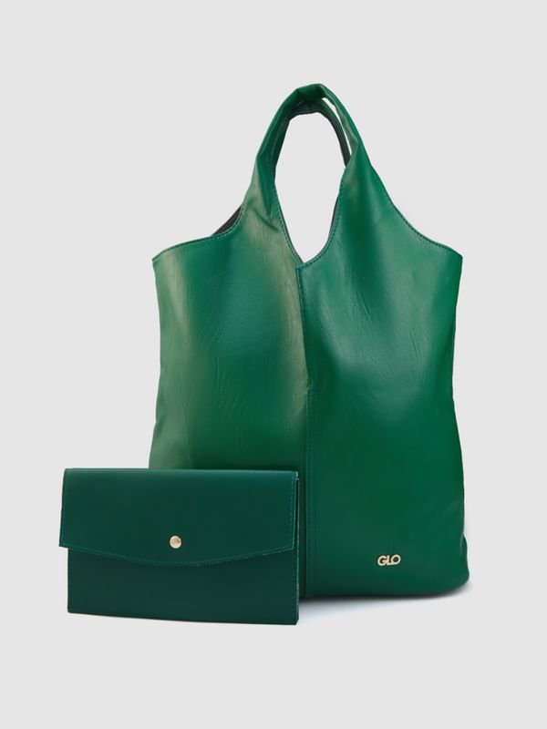 Globus Women Forest Green Solid Casual Hobo Bag