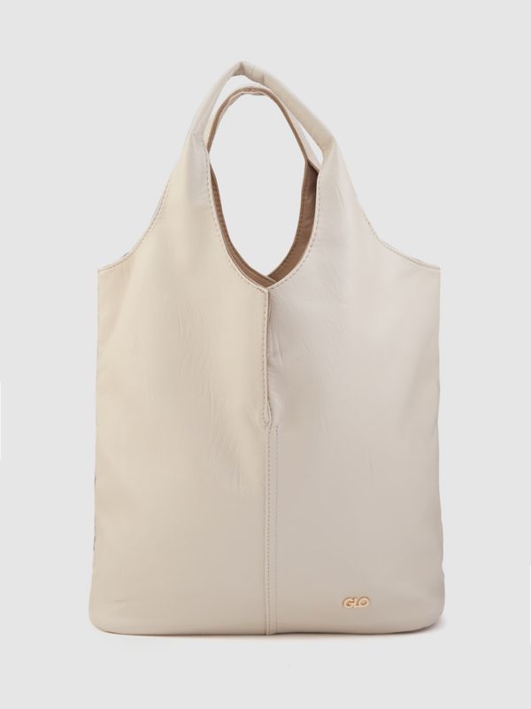 Globus Women Ivory Solid Casual Hobo Bag