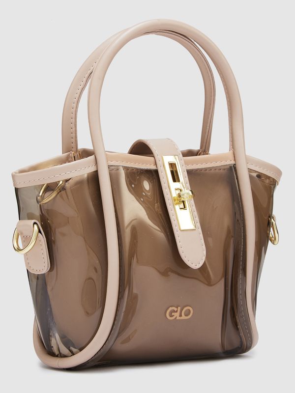 Globus Women Brown Solid Party Handheld Bag