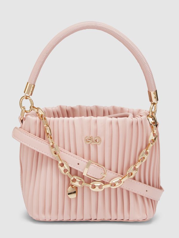 Globus Women Dusty Pink Self Design Party Handheld Bag