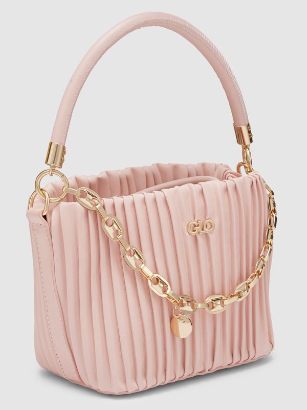 Globus Women Dusty Pink Self Design Party Handheld Bag