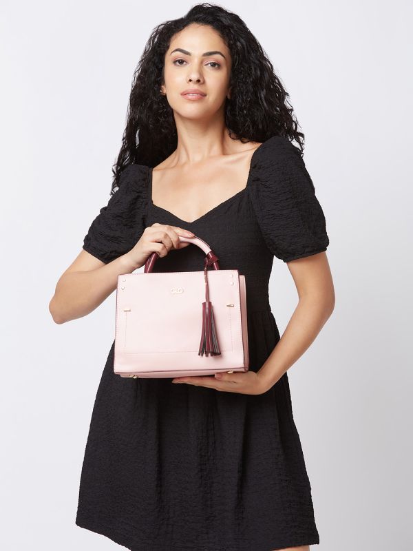 Globus Women Dusty Pink Solid Casual Handheld Bag