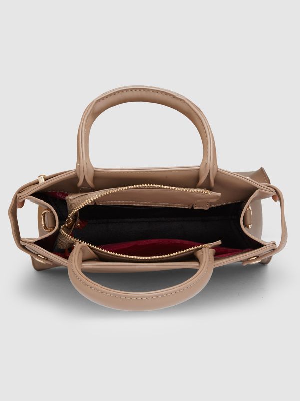 Globus Women Light Brown Solid Casual Handheld Bag