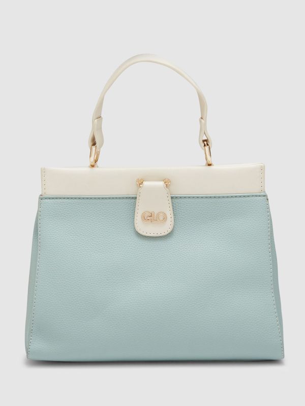 Globus Women Mint Green Colourblocked Casual Handheld Bag