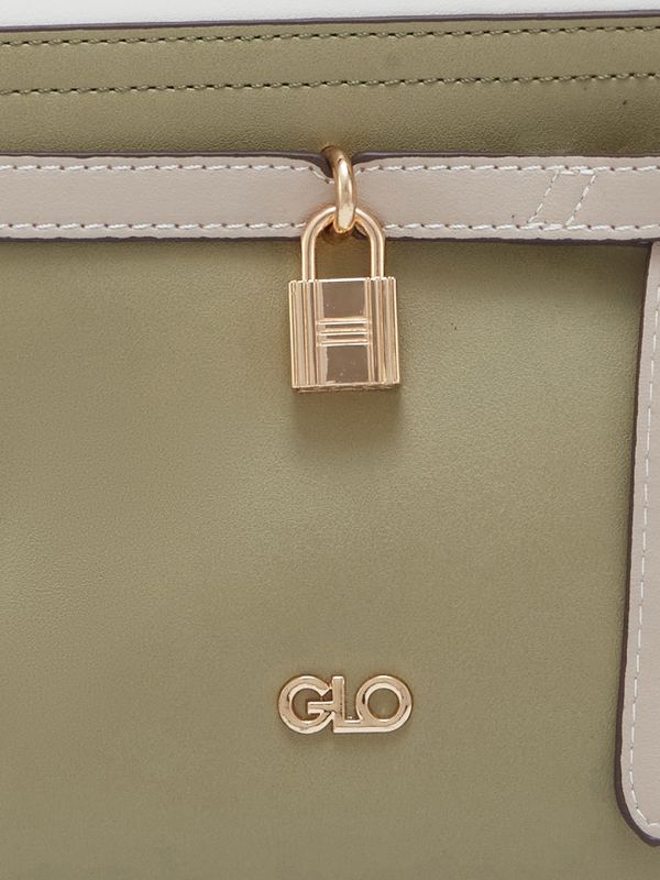 Globus Women Olive Colourblocked Casual Handheld Bag