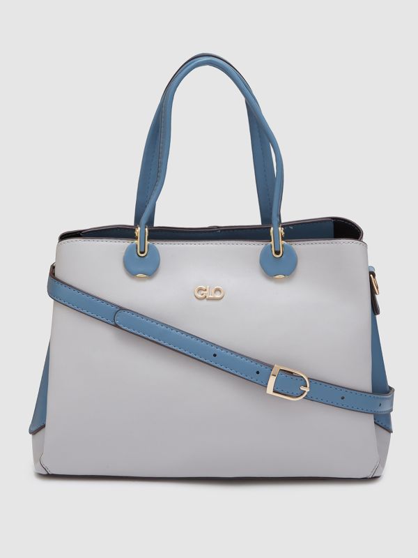 Globus Women Iceberg Blue Colourblocked Casual Handheld Bag