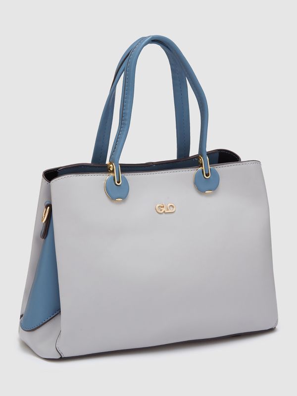 Globus Women Iceberg Blue Colourblocked Casual Handheld Bag