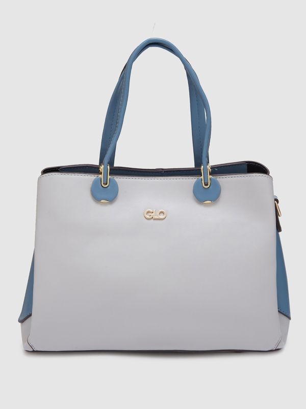 Globus Women Iceberg Blue Colourblocked Casual Handheld Bag