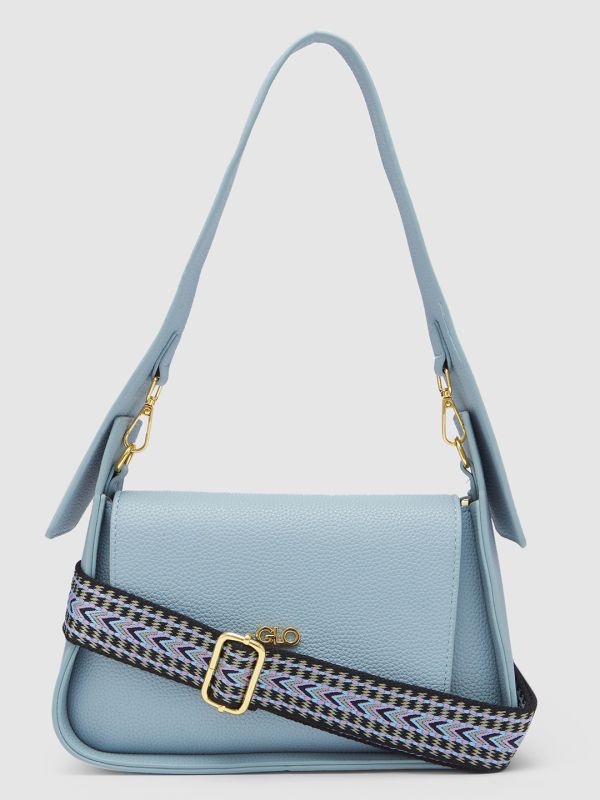 Globus Women Blue Textured Vegan Leather Handheld Bag